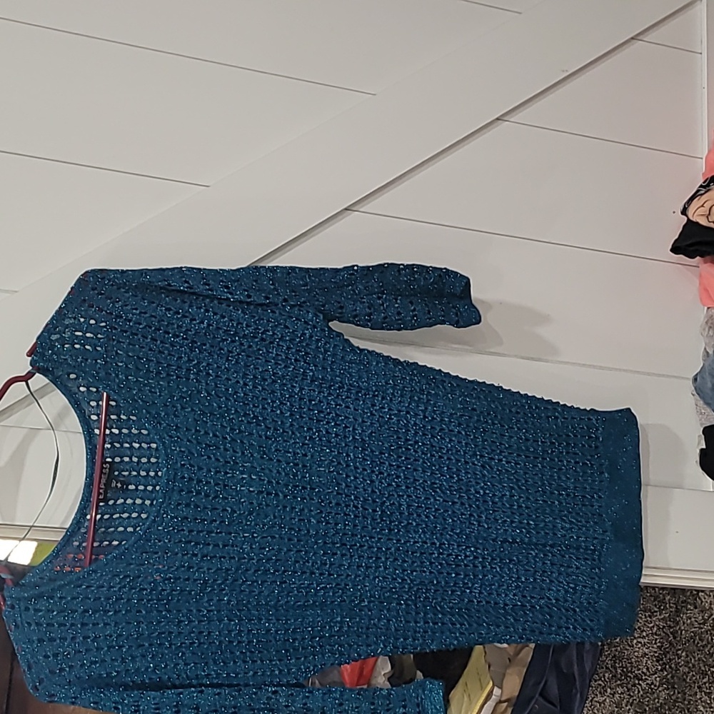 Express Teal Crew Neck Sweater